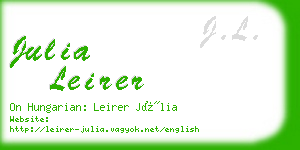 julia leirer business card